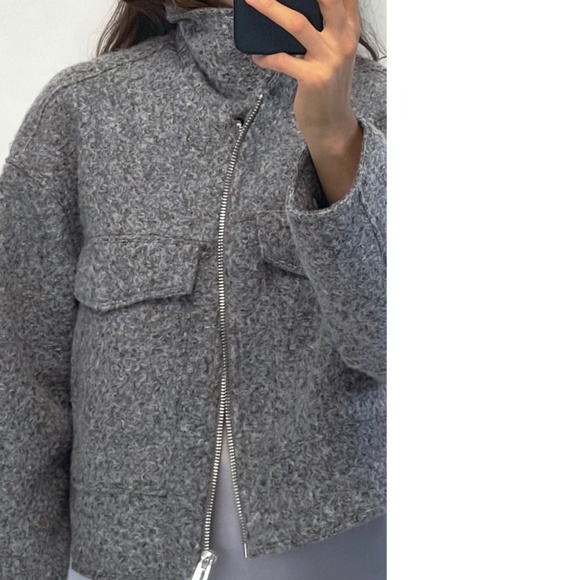 Zara CROPPED BOUCLÉ JACKET - Picture 5 of 12